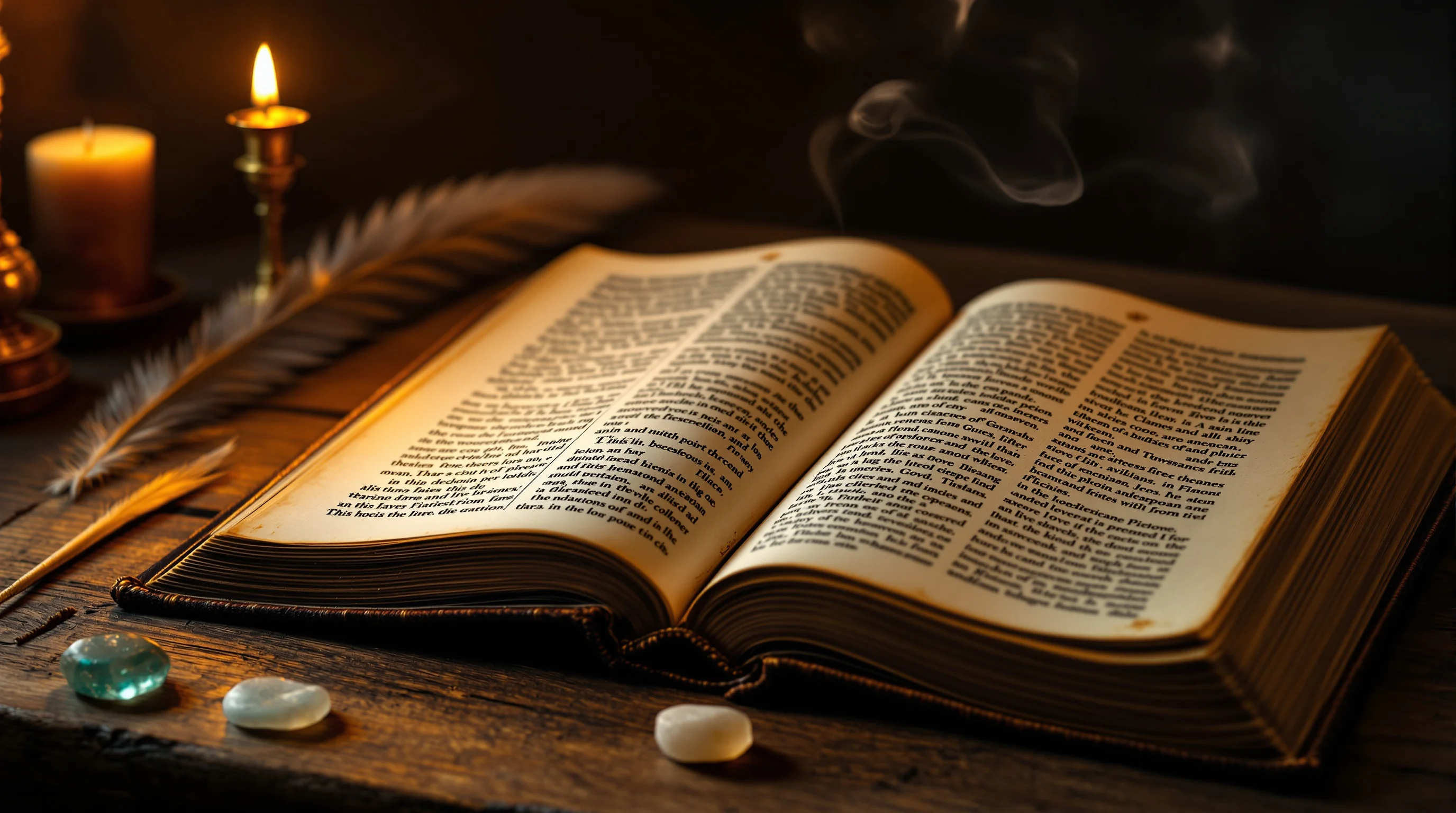 Candlelit open manuscript symbolizing idealism revelation and scholarly biblical interpretation