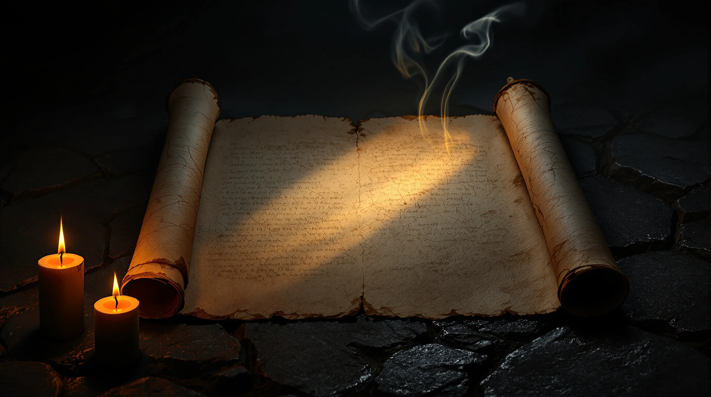 Ancient scroll lit by candlelight, symbolizing the mystery of what 666 means in Revelation 13:18