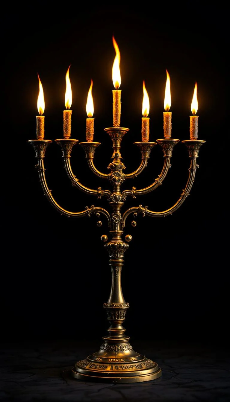 Seven-branched golden lampstand representing the seven churches of Revelation